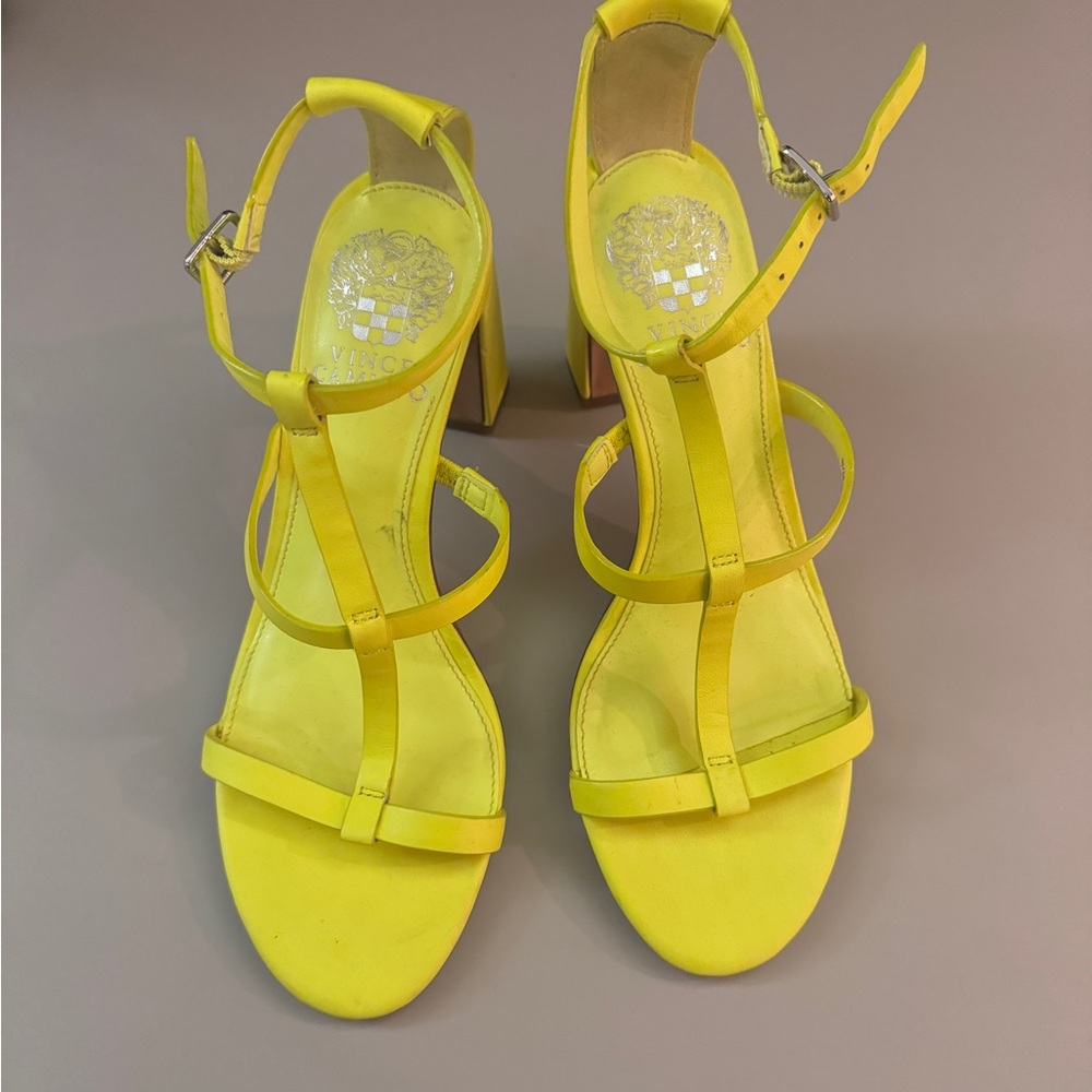 Vince Camuto Yellow Strappy Heels